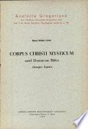 libro Corpus Christi Mysticum Apud Dominicum Bánez Eiusque Fontes